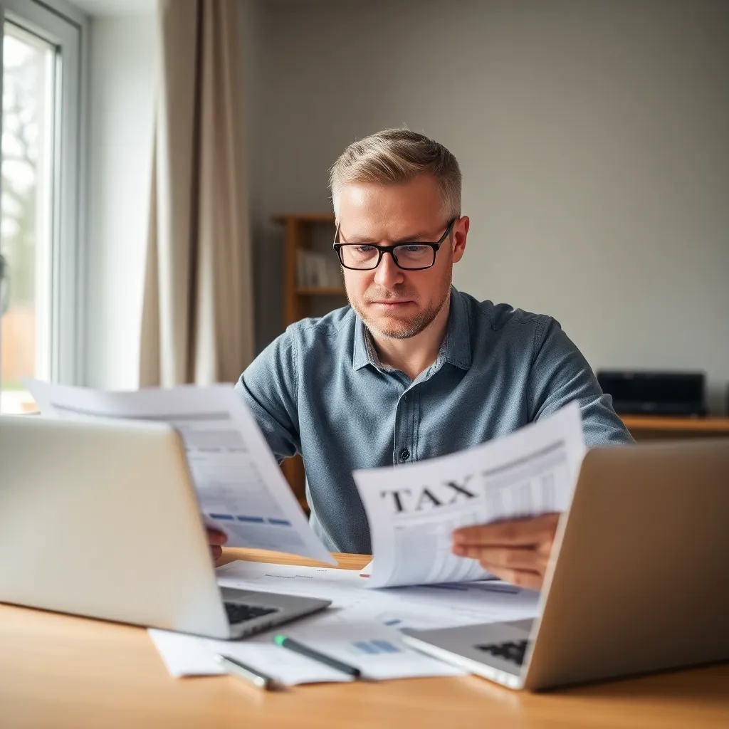 Persoon die financiële voortgang analyseert op computer met grafieken