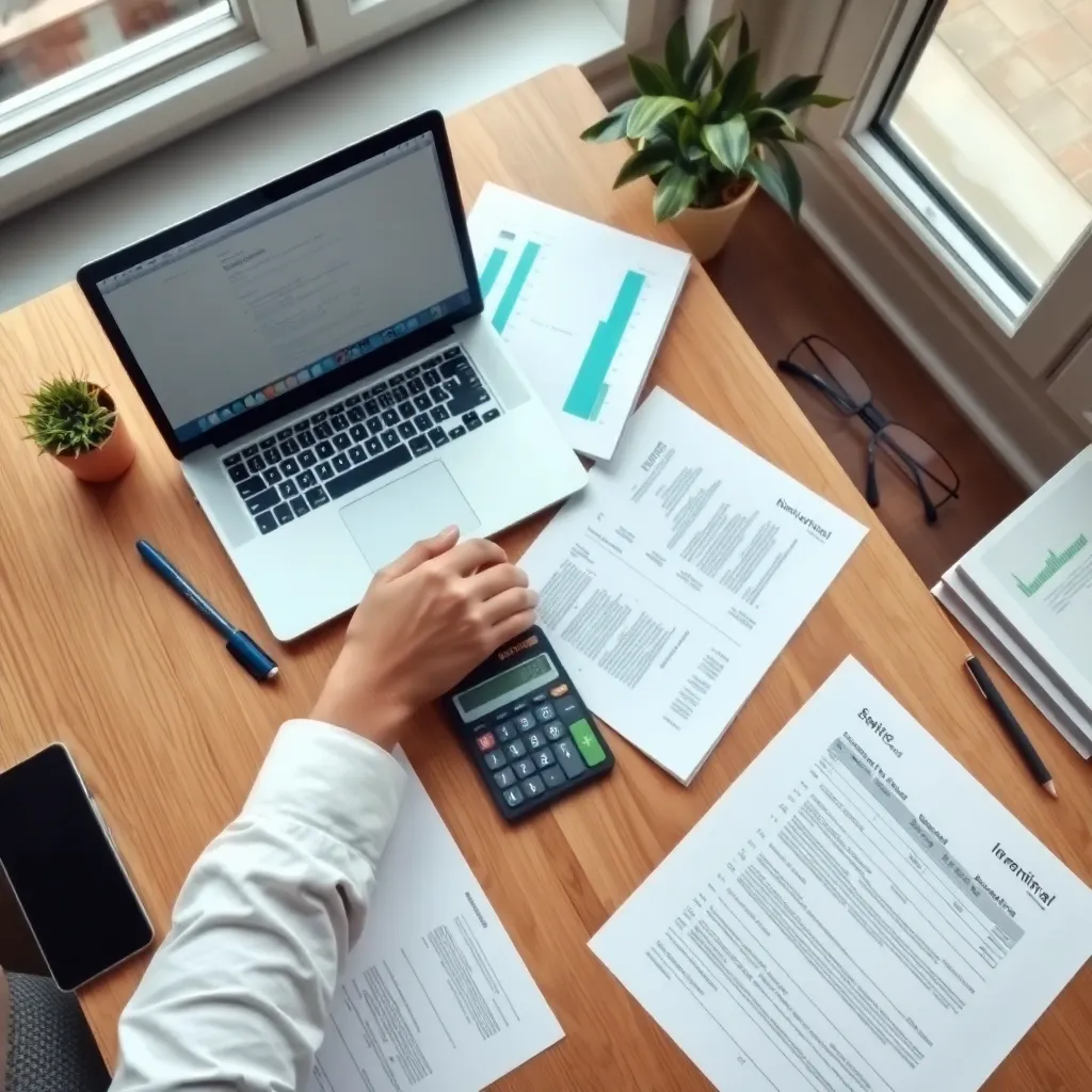 Smartphone en laptop met financiële apps die automatisering tonen