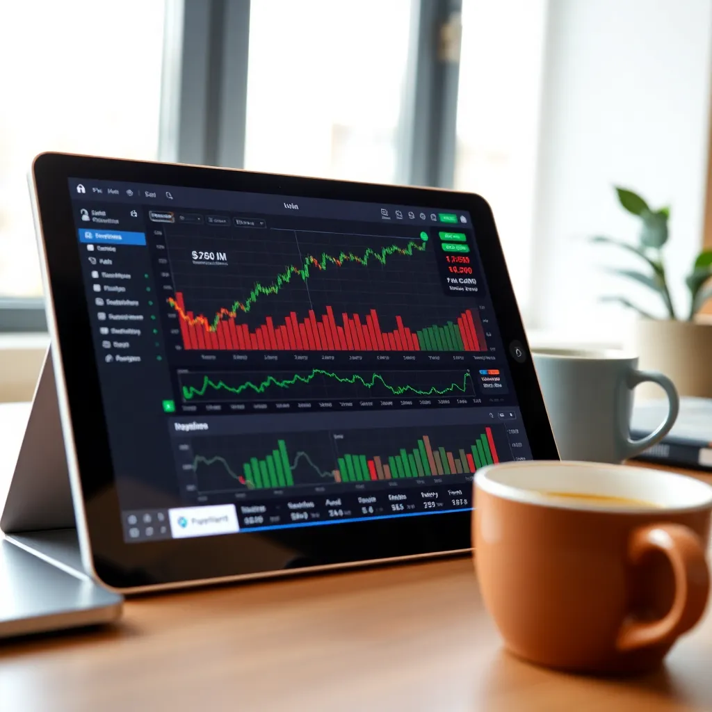 Persoon die verschillende budgetbeheer apps vergelijkt op tablet